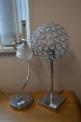 Two Chrome Table Lamps