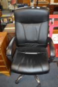 Black Vinyl Office Swivel Chair (AF)