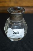 Cut Glass Scent Bottle with Silver Top