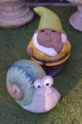 Garden Gnome and a Snail