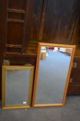 Two Beveled Edge Framed Mirrors