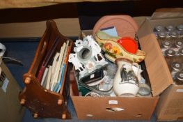 Pottery Items, Glassware, Magazine Rack, et.