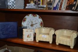 Pair of Pottery Chesterfield Armchairs, Royal Doul