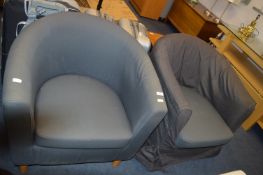 Two Fabric Covered Armchairs