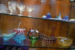 Glassware Including Murano Claret Glass, etc.
