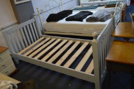 Grey Painted Single Wooden Bed Frame