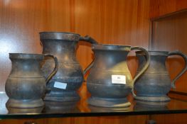 Four Period Pewter Tankards