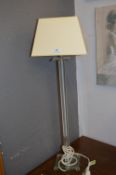 Perspex Table Lamp with Cream Shade