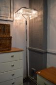 Chrome Standard Lamp with Crystal Drops