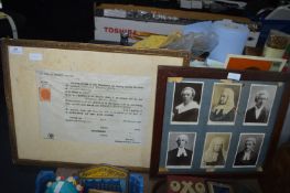 Law Society Ephemera and a Framed Famous Judges
