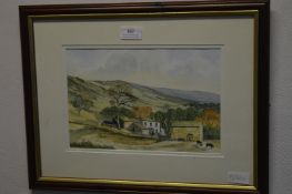 Watercolour - Moorland Farmscape