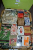 Tray of Vintage Playing Cards, Cricket Games, etc.