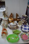 Pottery Items Including Flatback Figures, Tureens,