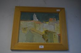 Oil on Board by Fawkes - Mediterranean Townscape