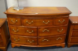 Bow Front Seven Drawer Walnut Effect Chest