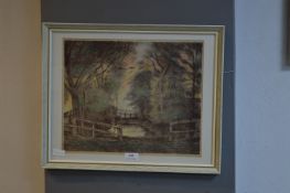 Etching by James Neal - Country Scene