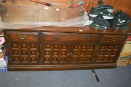 Dark Oak Sideboard with Jacobean Style Paneled Doo