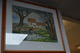 by A.L. Scarborough Watercolour - The Watermill at