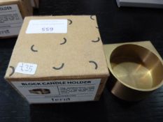*Ferm Brass Block Candle Holder (Marked Retail Pri
