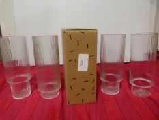 *Set of Four Ferm Ripple Long Drink Glasses