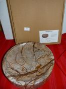 *Brown Marble Scape Bowl 30cm Diameter