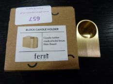 *Ferm Small Brass Block Candle Holder