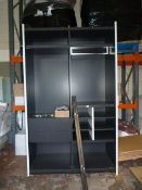 *Pianca Plana Grey Two Door Wardrobe ~239x144x59cm