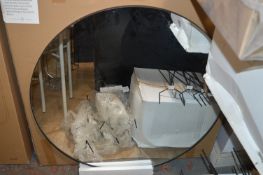 *Metal Framed Round Mirror 90cm Diameter (Marked R