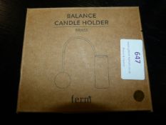 *Ferm Brass Balance Candle Holder (Marked Retail P