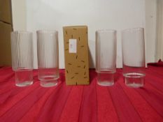 *Set of Four Ferm Ripple Long Drink Glasses