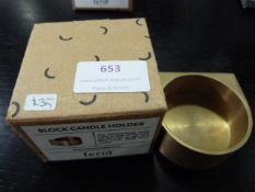*Ferm Brass Block Candle Holder (Marked Retail Pri