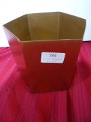 *Large Brass Hexagon Pot 14cm Tall