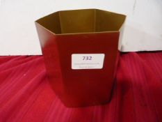 *Small Brass Hexagon Pot 12cm Tall