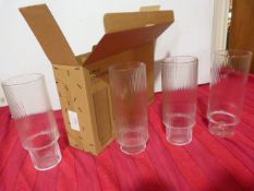 *Set of Four Ferm Ripple Long Drink Glasses