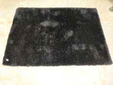 Black Polyester Shag Pile Rug 120x170cm