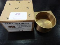 *Ferm Brass Block Candle Holder (Marked Retail Pri