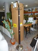 Chrome & Leather Effect Coat & Hat Stand