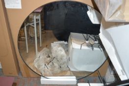 *Metal Framed Round Mirror 90cm Diameter (Marked R