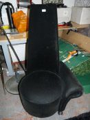 Designer Upholstered Chair with Chrome Feet