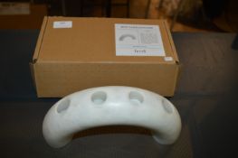 *White Marble Bow Candle Holder (Marked Retail Pri