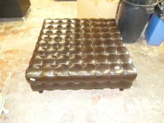 Large Leatherette Pouffe ~100x100cm