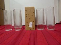 *Set of Four Ferm Ripple Long Drink Glasses