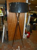 Chrome Tripod Standard Lamp with Black Shade