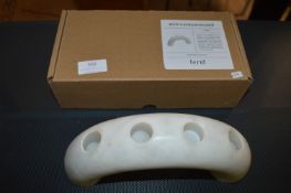 *White Marble Bow Candle Holder (Marked Retail Pri