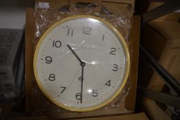*Newgate No.3 Yellow Framed Wall Clock