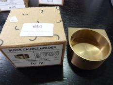 *Ferm Brass Block Candle Holder (Marked Retail Pri