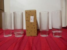 *Set of Four Ferm Ripple Long Drink Glasses