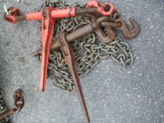 *Two Ratchet Chain Load Binders and One Chain