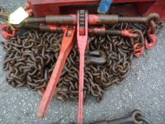 *Two Ratchet Chain Load Binders and One Chain