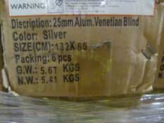 *Box of Six 25mm Aluminium Venetian Blinds in Silv
